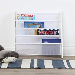 Humble Crew 4-Tier Kids Bookshelf, White Wood/White