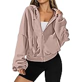 UNCOOYEE Womens Zip Up Hoodies Oversized Workout Sweatshirts Fall Fashion 2025 Casual Fleece Y2k Jackets Winter Fall Clothes