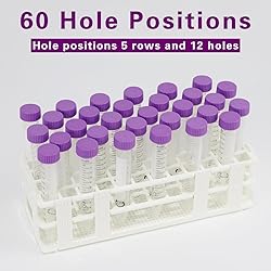 BIPEE Plastic Test Tube Rack, 60 Holes，Test Tube