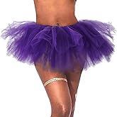 Dmaiy Adult Tutu Skirt Classic Elastic Tulle Dance Skirts Layered Ballet Skirt Fluffy Belly Tutus for Festival Costume Party