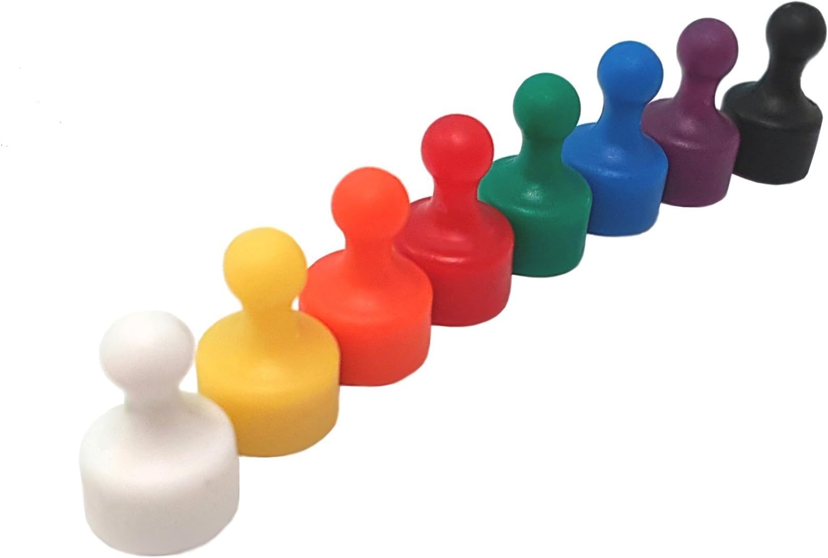 8 very strong and colourful neodymium pin magnets,push pins,diameter 12 mm, height 19.5 mm, magnet boards, magnetic glass boards