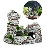 Stebcece Aquarium Mountain View Rock Cave Tree Bridge Fish Tank Ornament Decoration Decor