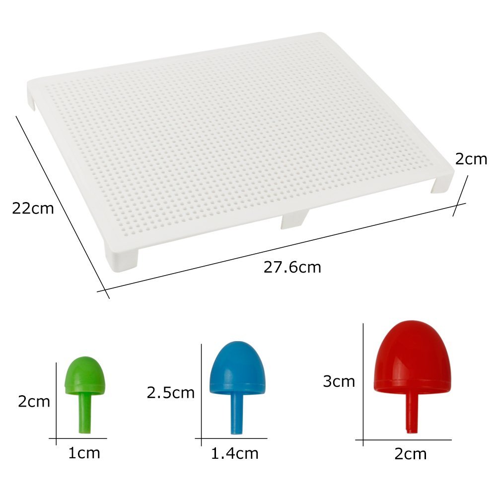 Mushrooms Nails DIY Peg Pegboard Toys Colourful Building Bricks Jigsaw Puzzle for 3 Years Old Children, 184Pcs