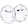 Aboat 25 Sets Design a Button Clear Acrylic Button Badges Kit with Pins for DIY Crafts and Craft Activities (2.36 Inch)