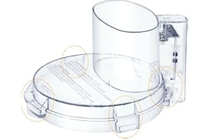 IHOUMEX 4 Locking Tabs DFP-14NWBCT1 Replacement Clear Food Processor Work Bowl Cover, Compatible with Cuisinart Tritan food Processor Only fits Bowl DLC-005AGTXT1,Fits Model DFP-14, DFP-14BCN, DFP-14BCHN