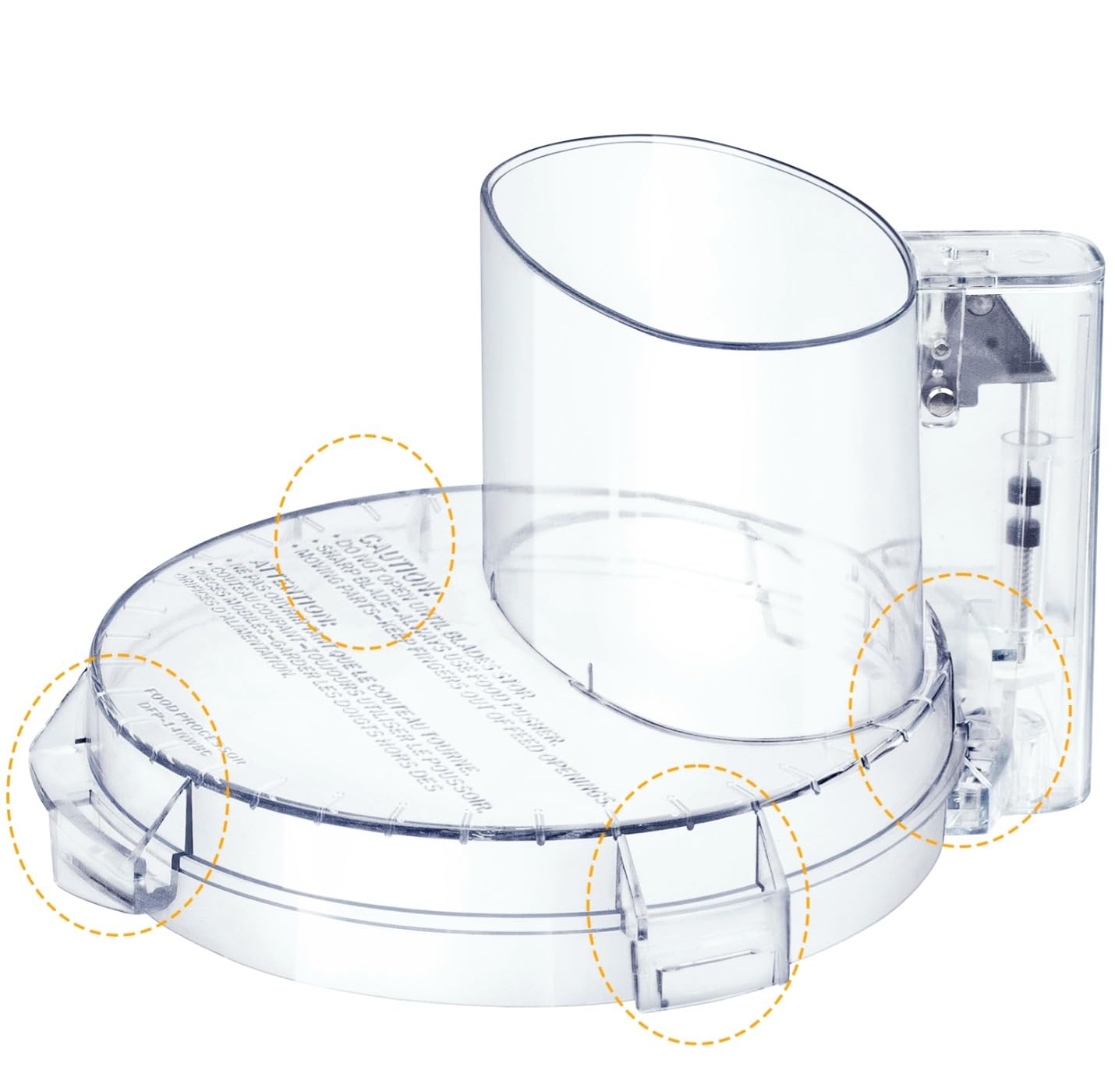 Photo 1 of 4 Locking Tabs DFP-14NWBCT1 Replacement Clear Food Processor Work Bowl Cover, Compatible with Cuisinart Tritan food Processor Only fits Bowl DLC-005AGTXT1,Fits Model DFP-14, DFP-14BCN, DFP-14BCHN
