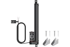 Justech 12V Heavy-Duty Linear Actuator 660lbs/3000N-10inch/250mm Silent IP65 Electric Actuator with Brackets for Electric Windows, RV Adjustments, Solar Trackers, Industrial Machinery, Black