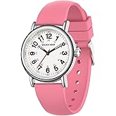 GOLDEN HOUR Waterproof Nurse Watch for Medical Professionals, Students Women Men - Military Time Luminouse Easy Read Dial, 24 Hour with Second Hand, Colorful Silicone Band