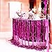 Happy Birthday Bunting Banner Purple Birthday Party Decorations Set Purple Gold White Tissue Paper Pom Poms Paper Flowers and Set of Shiny Purple Foil Fringe Curtain