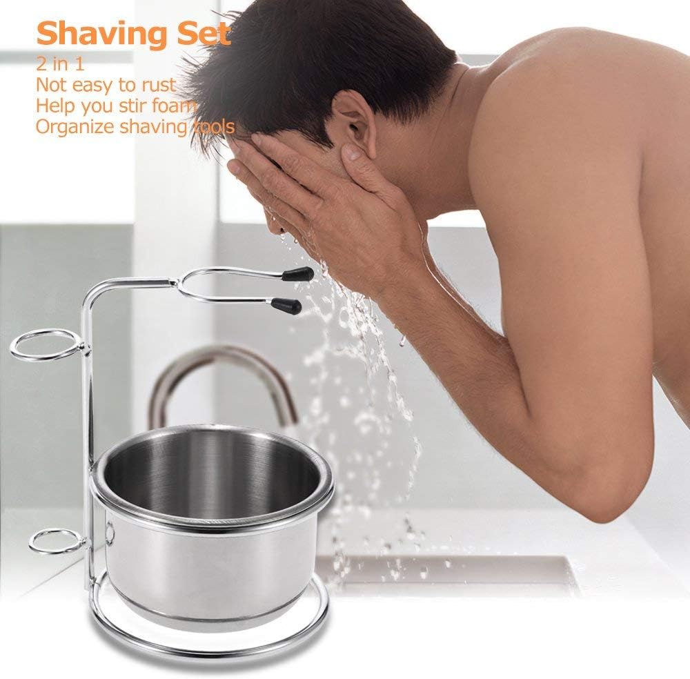 Anself 2-in-1 Shaving Bowl and Holder, Men's Shaving Set, Bowl + Blade Holder, Soap, W4466-CR20VA, 1 Unidad (Paquete de 1) - Image 4