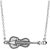 Sportybella Violin Necklace – Music Jewelry with Violin Charm – Gift for Violinists, Musicians, Orchestra & Recitals – Free Velvet Pouch