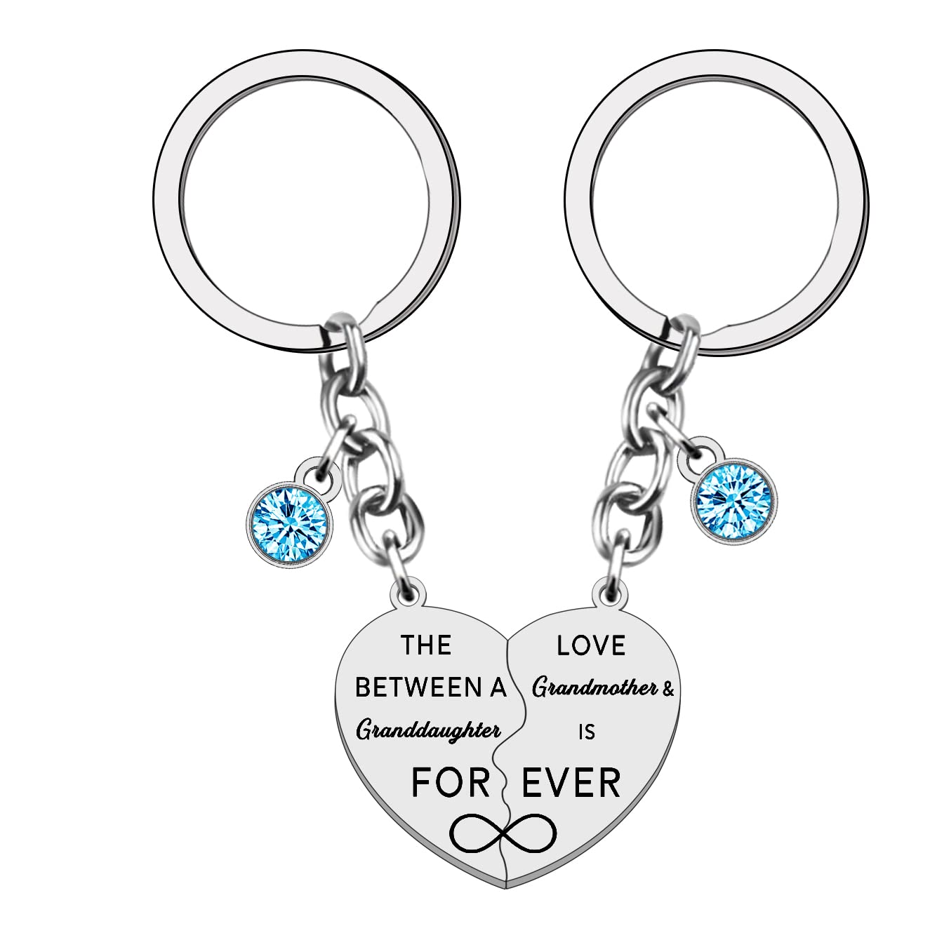WTOPP 2PCS Grandmother Granddaughter Keyring The Love Between Gift from Granddaughter Family Mother's Day Birthday (Grandmother and Granddaughter)