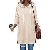 KISSMODA Women Hoodies Dress Long Sweatshirts Dress Raglan Sleeves Oversized Sweatshirts with Pocket 2025 Fall Winter Trendy