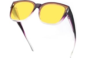 Myiaur Fit Over Night Vision Glasses for Women Men, Polarized Night Driving Glasses with Anti Glare Yellow Lens UV Protection