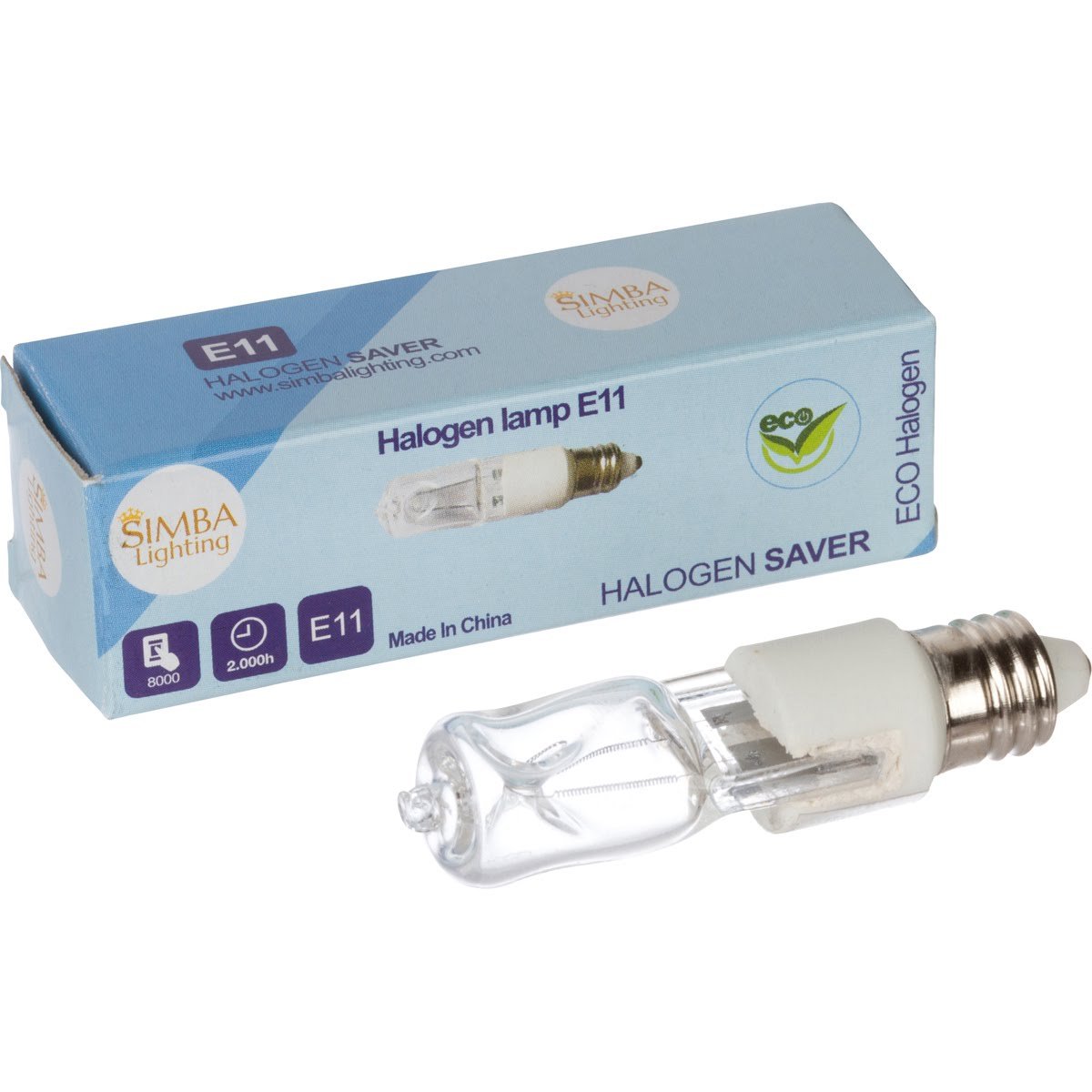 [4 Pack] Simba Lighting Halogen E11 T4 50 Watt 560lm 120 Volt Light