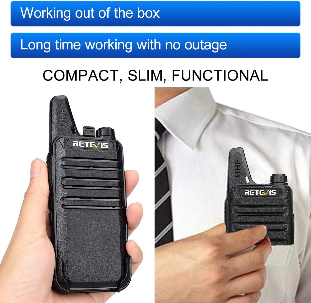 Retevis RT22 Walkie Talkies Rechargeable Hands Free Channel Lock 2 Way Radios Two-Way Radio(6 Pack) with 6 Way Multi Gang Charger: Car Electronics