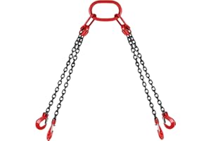 Happybuy 5Ft Chain Sling 5/16 Inch X 5 Ft Engine Lift Chain G80 Alloy Steel Engine Chain Hoist Lifts 3 Ton with 4 Leg Grab Hooks
