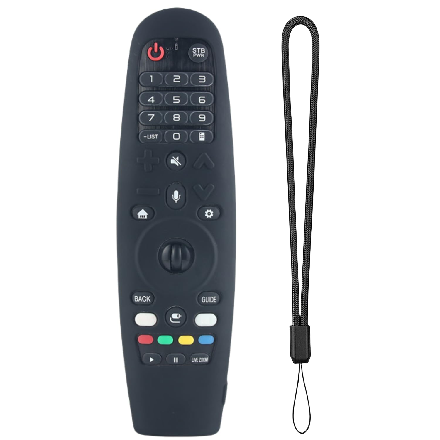 Silicone Case Cover for LG AN-MR600 / LG AN-MR650 / AN-MR18BA / AN-MR19BA LG AN-MR20GA Remote Control Silicone Protective Sleeve for LG Magic TV Remote Anti-Slip Case Skin - Not Glow Black