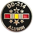 DD214 Lapel Pin with National Service Ribbon and Stars Hat Pin for Veterans VetFriends.com