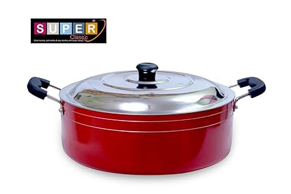 Super Classic Non-Stick Aluminium Casserole Set, 3-Pieces, Red (2.6RCSR260)