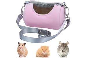 Lymizhuo Portable Hamster Carrier Bag - Breathable Mesh Small Pet Travel Backpack for Guinea Pigs, Hamsters & Small Animals -