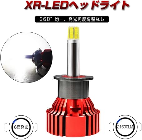Amazon Ledヘッドライト H1 Philips製チップ lm 6500k 車検対応 12v専用 Ledフォグランプ 一体型 360 全面発光 一年保証 2個セット Ledバルブ 車 バイク