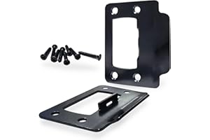 DTTBGG 2-1/4" by 1-3/4" Door Latch Restorer Strike Plate for Doors, 2 PCS Universal Door Lock Hardware with Foul 1" Long Screws (Classic Black)