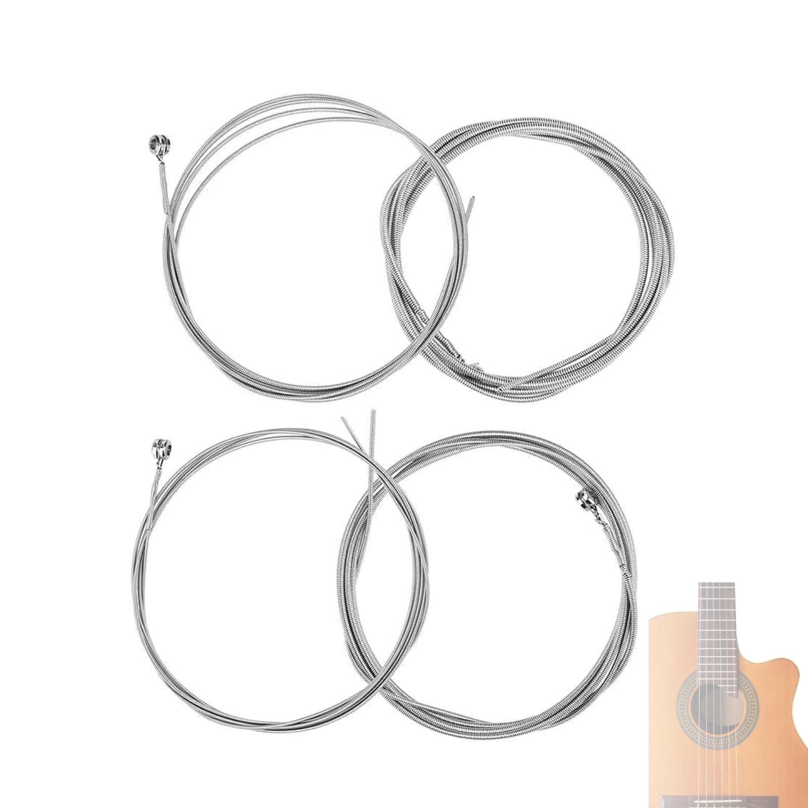 4-String Electric Bass, Nickel Bass Guitar Strings Electric Bass Guitar Strings, 4 String Set - 1mm / 0.04inch, 1.4mm / 0.06inch, 2mm / 0.08inch, 2.5mm / 0.10inch for Acoustic Bass Strings
