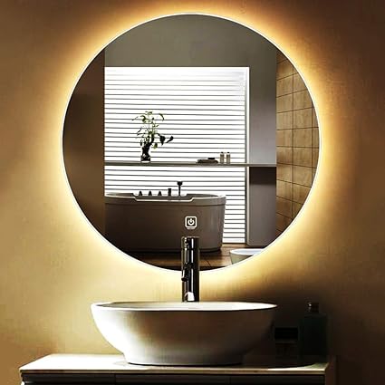 WEHOLY Wandspiegel mit Lichtern LED-beleuchtetes Badezimmer Wandspiegel