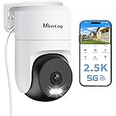 VIMTAG 2.5K Outdoor Camera, 5G Outdoor Security Camera, 360° View Cameras for Home Security, House Surveillance, Motion Tracking, Color Night Vision, Dual-Band WiFi, 2-Way Audio, Cloud/SD Card Storage