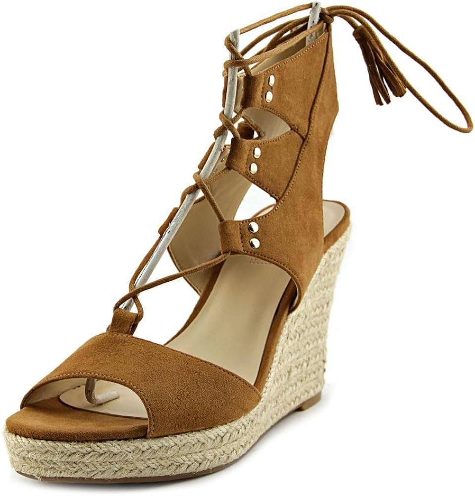 guess lace up wedges