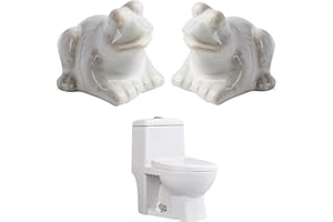 FKOG Decorative Frog Toilet Bolt Covers, White Ceramic, 2-Pack Bathroom Accessory (White)
