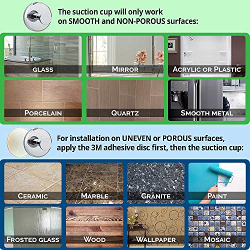 HOME SO Suction Cup Hooks for Shower, Bathroom, Kitchen, Glass Door