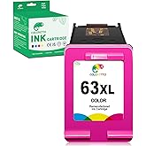 COLORETTO 63XL Color Ink Cartridge for HP Officejet 3830 Ink 4650 3833 4516 4516 4520 4522 4652 5255 5200 5222 Envy 4512 4516