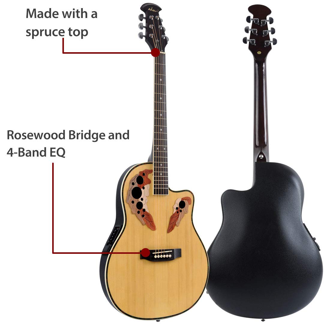 Adm Acoustic Electric Guitar - Adm Full Size Acoustic Electric Cutaway Guitar Round Amazon In Electronics