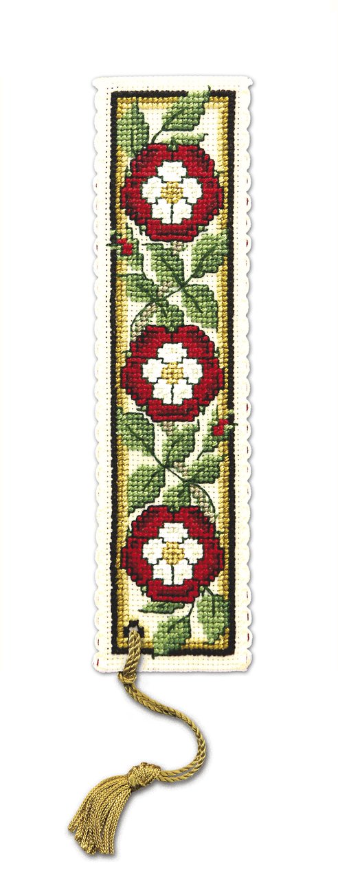 Textile Heritage Cross Stitch Bookmark Kit Collection - Heraldic Rose by