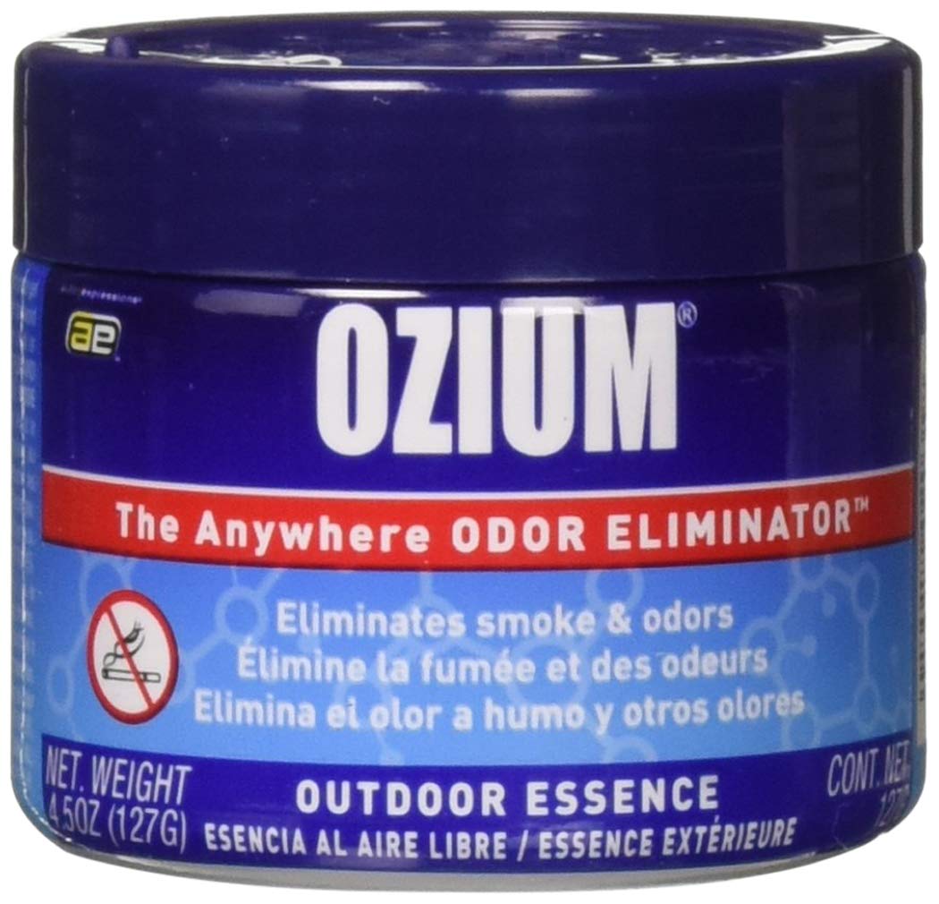 Ozium Smoke & Odors Eliminator Gel. Home, Office and Car Air Freshener 4.5oz (127g), (Pack of 4) (2-Outdoor Essence & 2-Original)