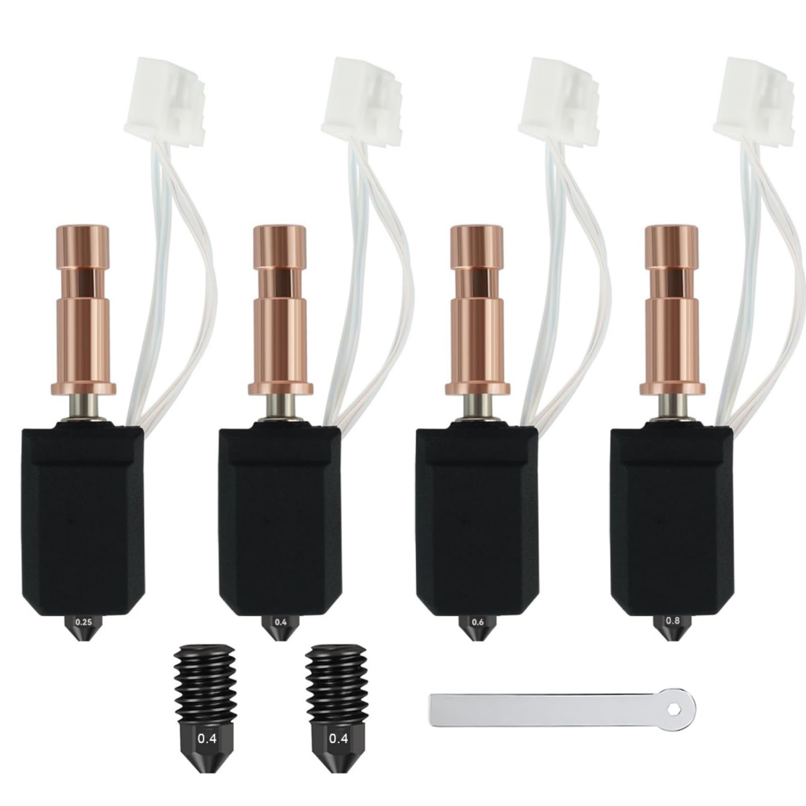 Photo 1 of 0.25/0.4/0.6/0.8 MM Ceramic Hotend for Anycubic Kobra S1 Combo - New Extruder Hotend Kit Heater Block 200K Heating Rod Thermistor with Extra 2 Hardened Steel Nozzle for Anycubic Kobra S1