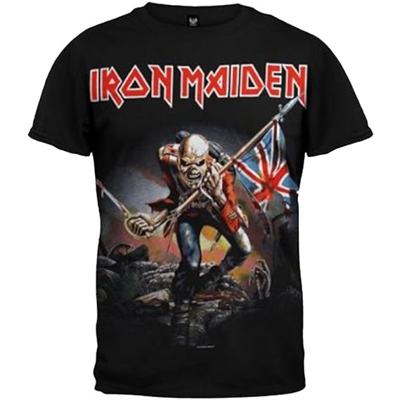 Amazon.com: Iron Maiden T-shirt Trooper Tee British Flag: Clothing
