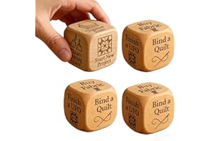 MOCJAEYN 4pcs Quilter's Dice,6-Sided Handmade Wooden Quilting Decision Dice,Fun Sewing Gift for Quilters, Sewists and Craft E