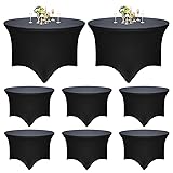 Yoquare 8 Pack - Black Round Table Skirt