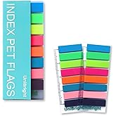 UniBright Sticky Tabs, 400 Pcs, with 4 Inch Bookmark Ruler, 8 Neon Colors 2 Sets, Use as Annotation Tabs, Book Tabs, Notebook