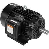 5HP Electric Motor General Purpose Three Phase Motor 1480/1770RPM 184TFrame | General Electric Motor Shaft Diameter 1-1/8", Shaft Length 2.75", TEFC AC Motor