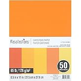 50 Sheets 8.5” x 11” Citrus Cardstock Paper by Recollections - Acid and Lignin Free Paper for Scrapbooks, Arts & Crafts - 1 P