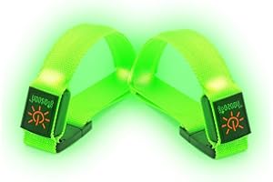 BSEEN 2 Pack LED Armbands for Running - Glow in The Dark Safety Running Gear LED Bracelet Sports Wristbands