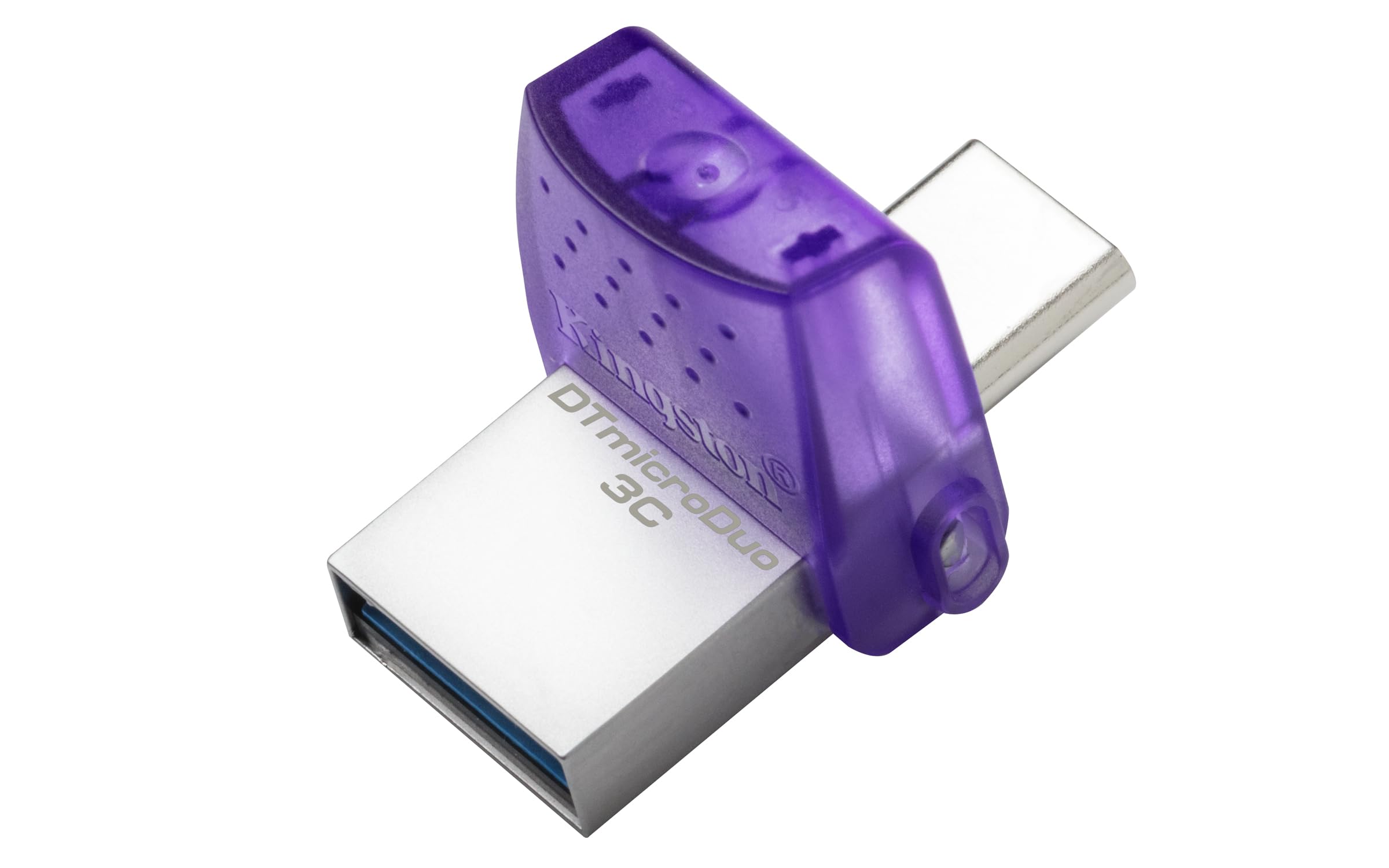 Kingston DataTraveler microDuo 3C 64GB USB-C & USB-A Flash Drive | Speeds up to 200 MB/s | USB 3.2 Gen 1 | Duo Connector | DTDUO3CG3/64GB,Purple/Silver