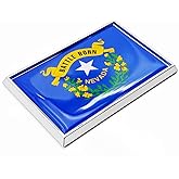 Perdecor Nevada Flag Sticker Emblem Decal Car Chrome Flags, 2 Pack, 3 x 2 inches