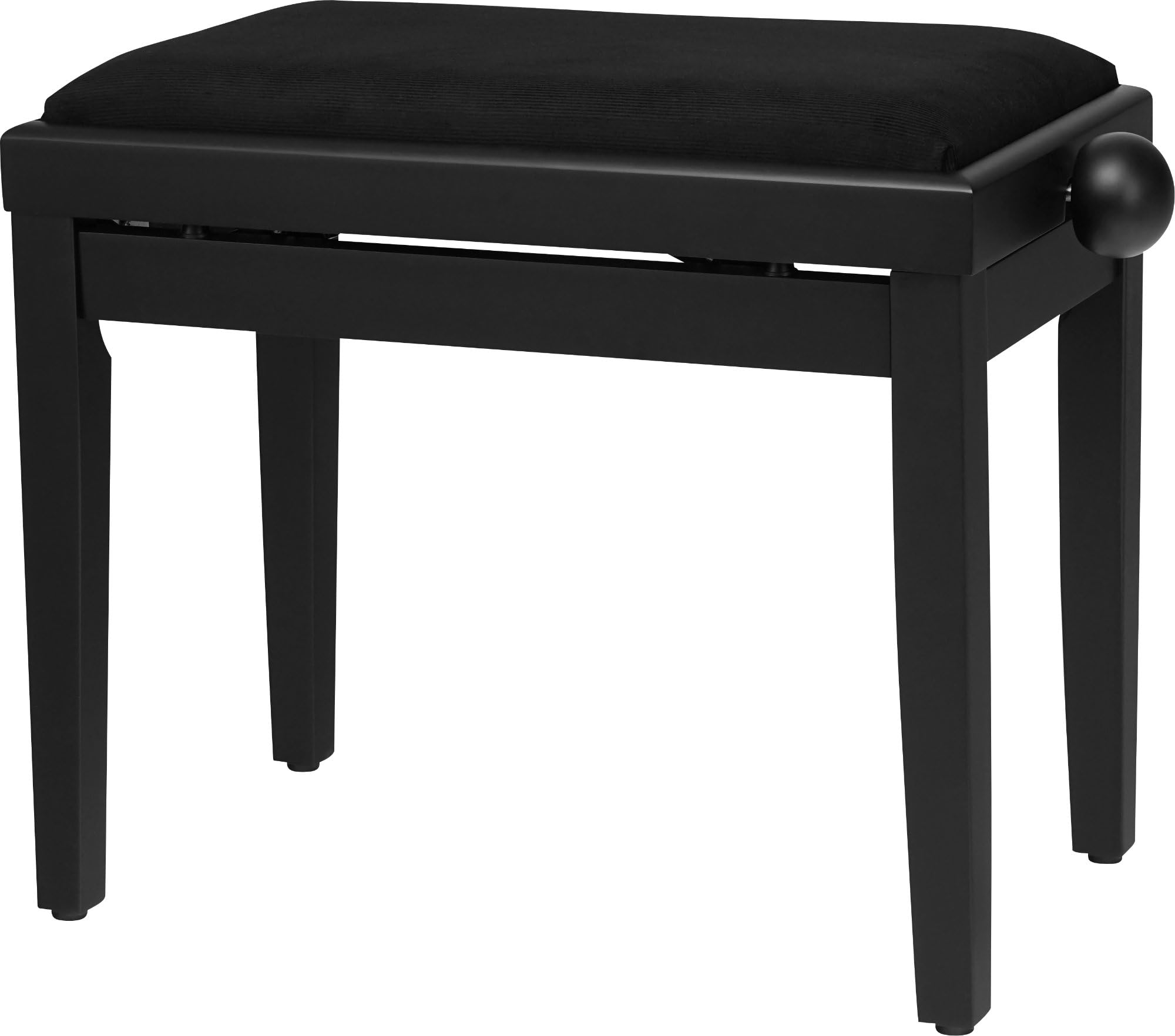 Classic Cantabile Piano bench matt black (height adjustable from 47-56cm, spindle mechanism, seat 55 x 32cm, black velour cover, stable)