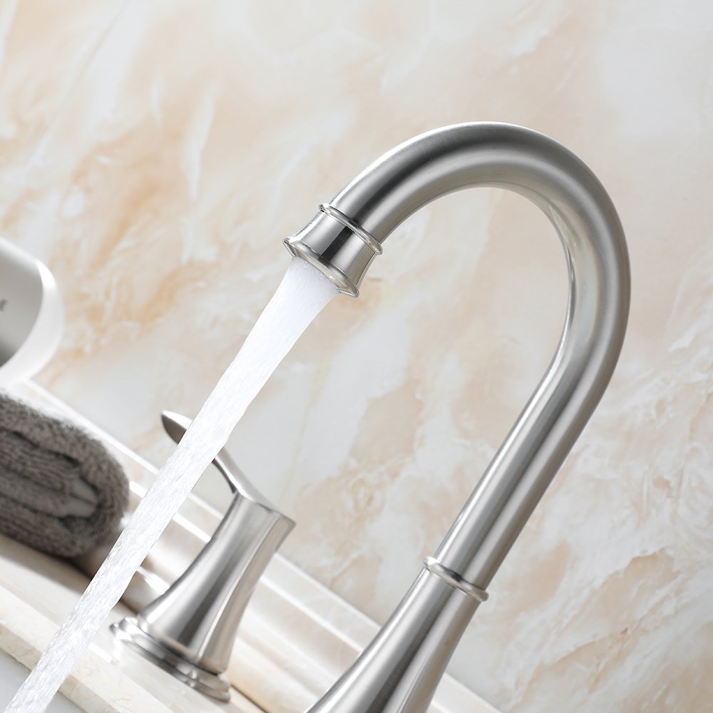 Parlos Widespread Double Handles Bathroom Faucet with Pop Up Drain and