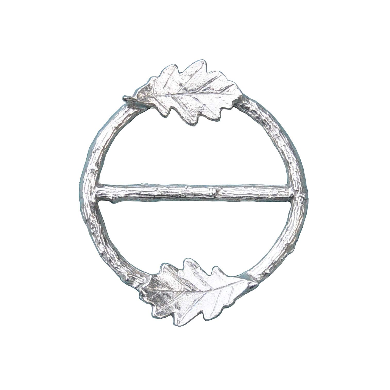 Oak Leaf Scarf Ring, Woodland Scarf Accessory, Handmade in Fine Pewter